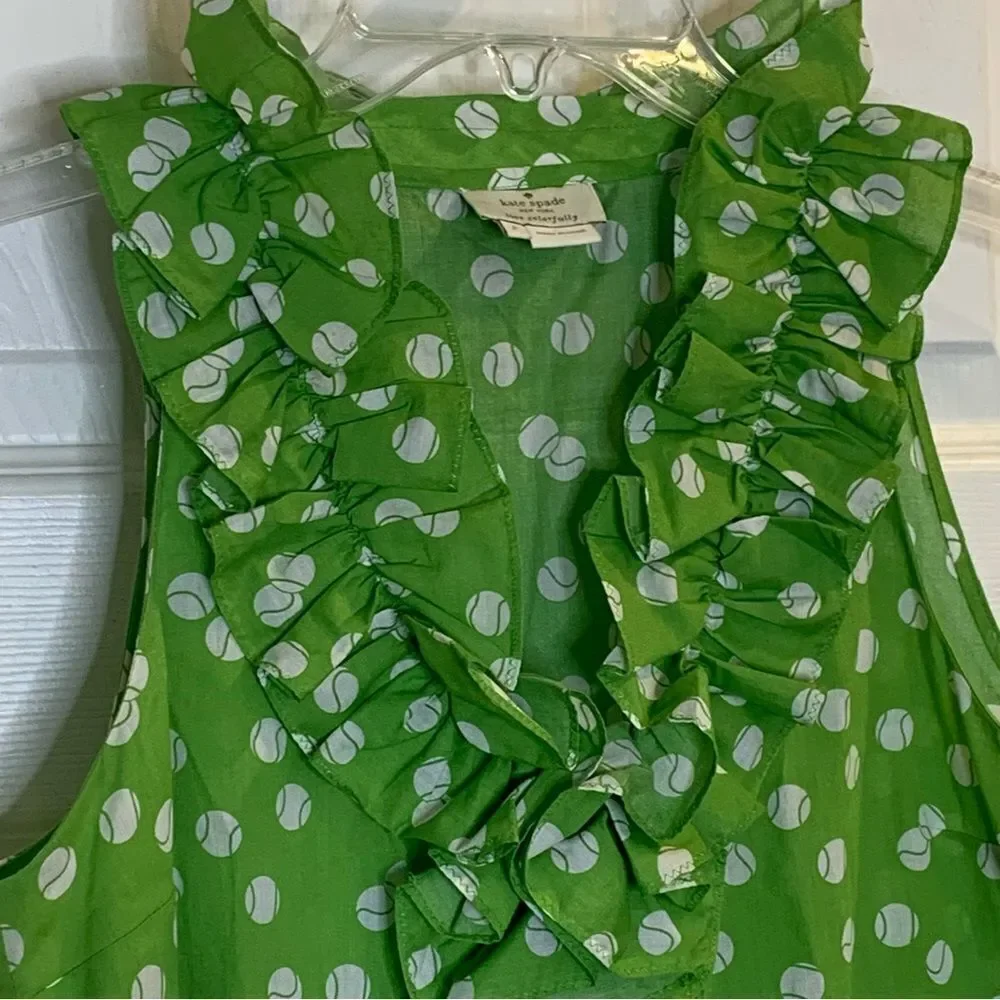 Kate Spade Lucille Tennis Anyone Printed Top Size 2